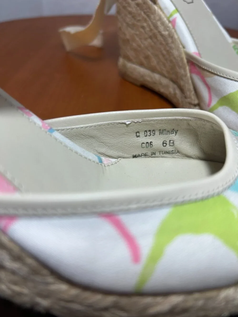 Coach Mindy Canvas Ankle Tie Espadrille wedge Sandals/Size 6B NEW multi-color